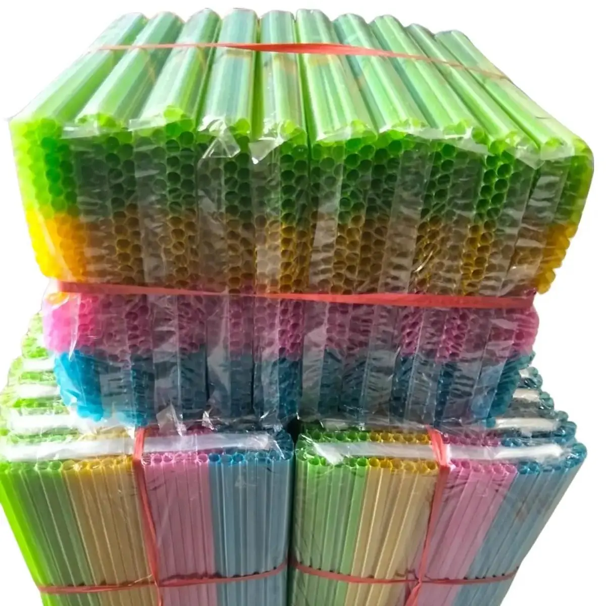 Sedotan Lurik Sedotan Minuman isi 1000PCS 1 Ikat Warna-warni Cocok untuk Minuman Segar dan Minuman Dingin