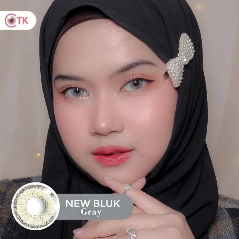 (Free Case) Softlens Newbluk Grey 15mm Softlens Normal dan Minus Contact Lens 0