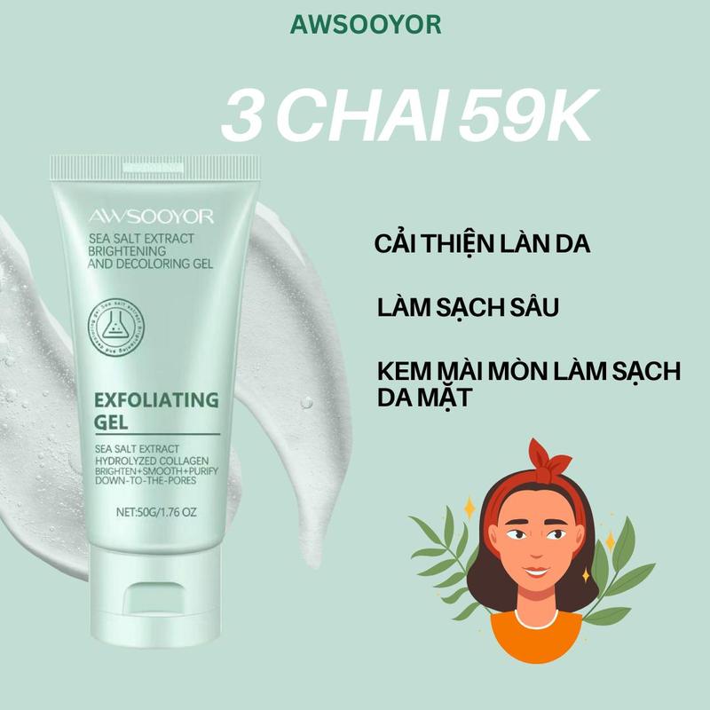 AWSOOYOR Chlorella Exfoliating dành cho mặt tẩy tế bào chết Kiểm soát dầu Làm sạch sâu Tẩy tế bào chết thu nhỏ lỗ chân lông Tươi mới | Phù hợp với mọi loại da