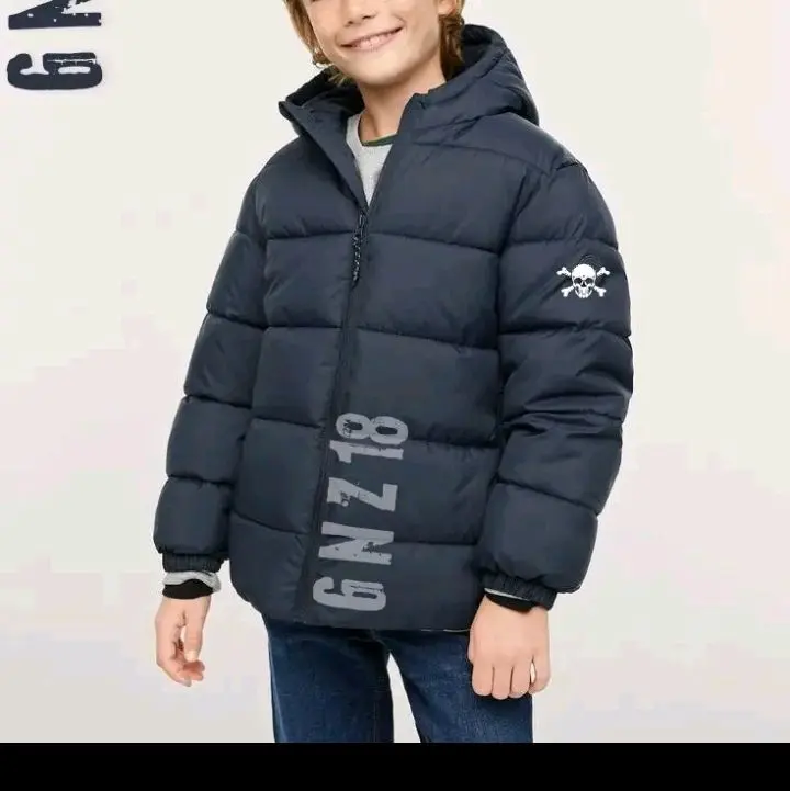 Jaket Gelembung Anak Tengkorak Waterproof  Fashion Motif