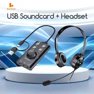 Bonkyo Kartu Suara BP1032 Pro - Suara Keren 8 Mode untuk Nyanyi/KTV, Gaming, Live Streaming - 7.1 Surround Sound, Kontrol Volume Cepat, Bluetooth 5.3 Stabil, Plug & Play Multi-Device - Laptop - Peralatan, Audio