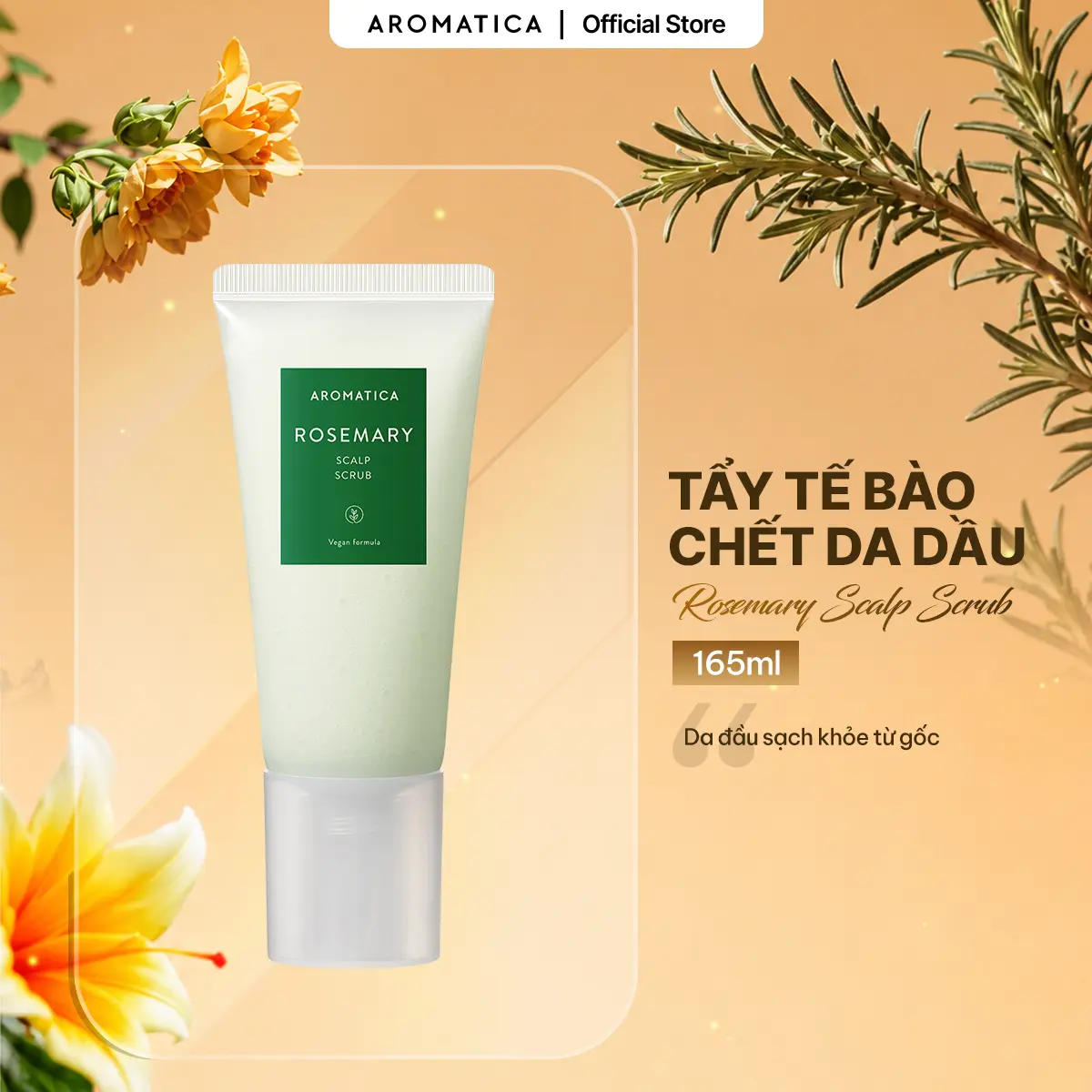 Tẩy Tế Bào Chết Da Đầu Chiết Xuất Hương Thảo AROMATICA Rosemary Scalp Scrub 165g
