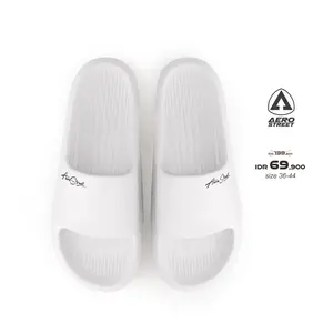 Aerostreet 36-44 Ceilo Putih - Sandal Sendal Selop Slip On Casual Pria Wanita Aero Street AABAA