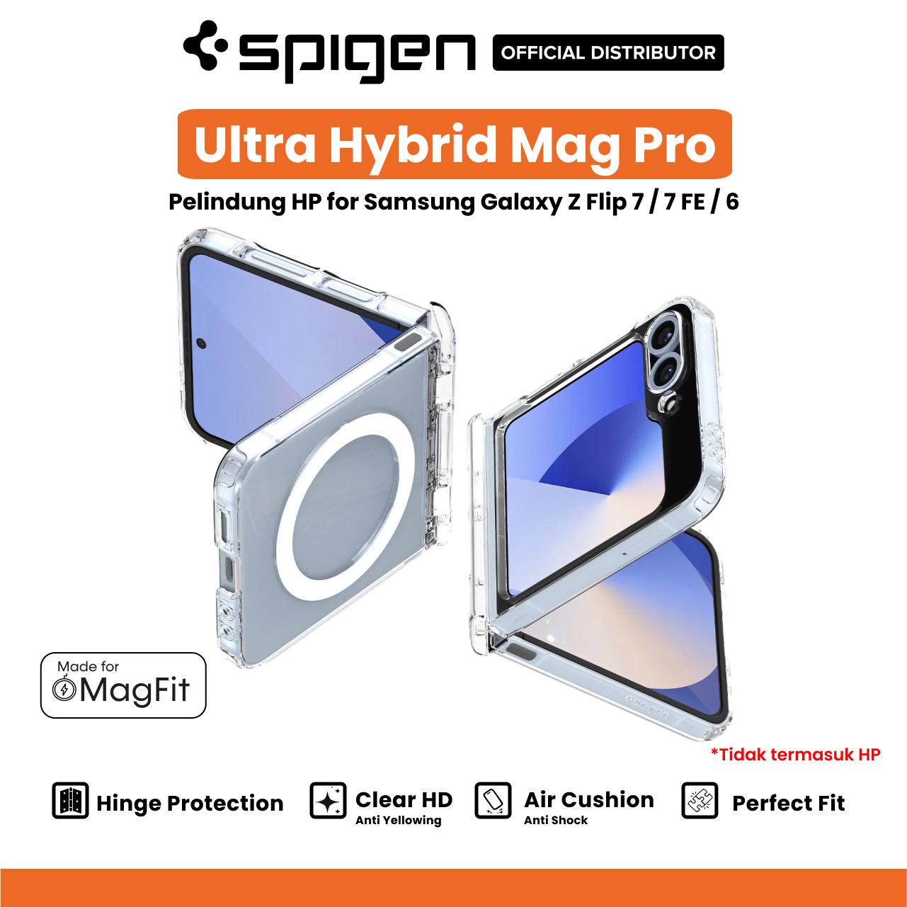 Spigen Galaxy Z Flip 7 / FE / Flip 6 Case Ultra Hybrid Pro MagFit - Clear White ACS09806