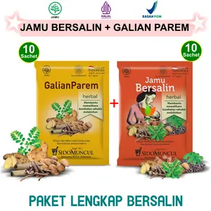 PAKET LENGKAP JAMU BERSALIN SIDOMUNCUL & GA LIAN PAREM SIDO MUNCUL PARAM, HERBAL SETELAH SEHABIS PASCA MELAHIRKAN SEHABIS NIFAS 40 HARI IBU MENYUSUI Wanita