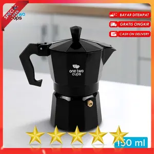 One Two Cups Moka Pot Teko Kopi Espresso Coffee Maker Stovetop - MX001