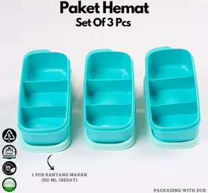 Kotak makan Mini Sekat 3.  1 Paket isi 3 Pcs SEKAT 1 Warna - Nico Shopping