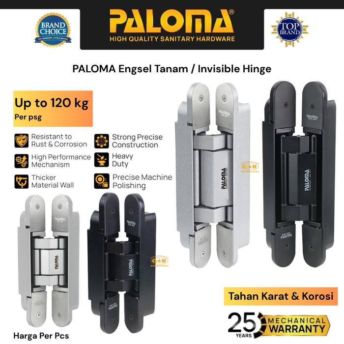 Jual PALOMA IHP Engsel Tanam Invisible Concealed Hinge Pintu Kamuflase ...