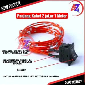 Saklar Motor 2 Pin Panjang kabel 1 Meter  PREMIUM on off kabel Sudah Disolder
