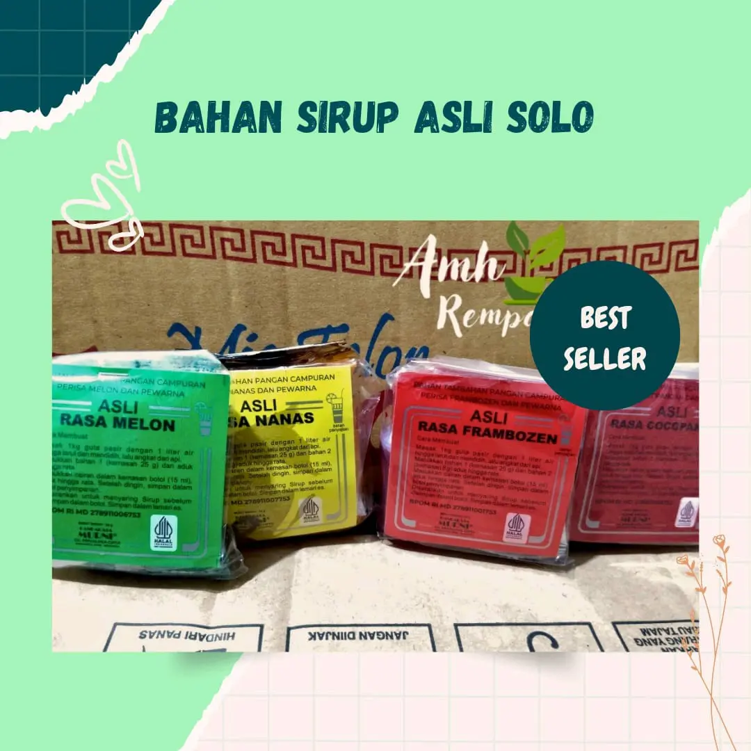 Bahan Sirup Asli Solo dari Bahan Berkualitas Tinggi Leci,Frambos,Coco pandan