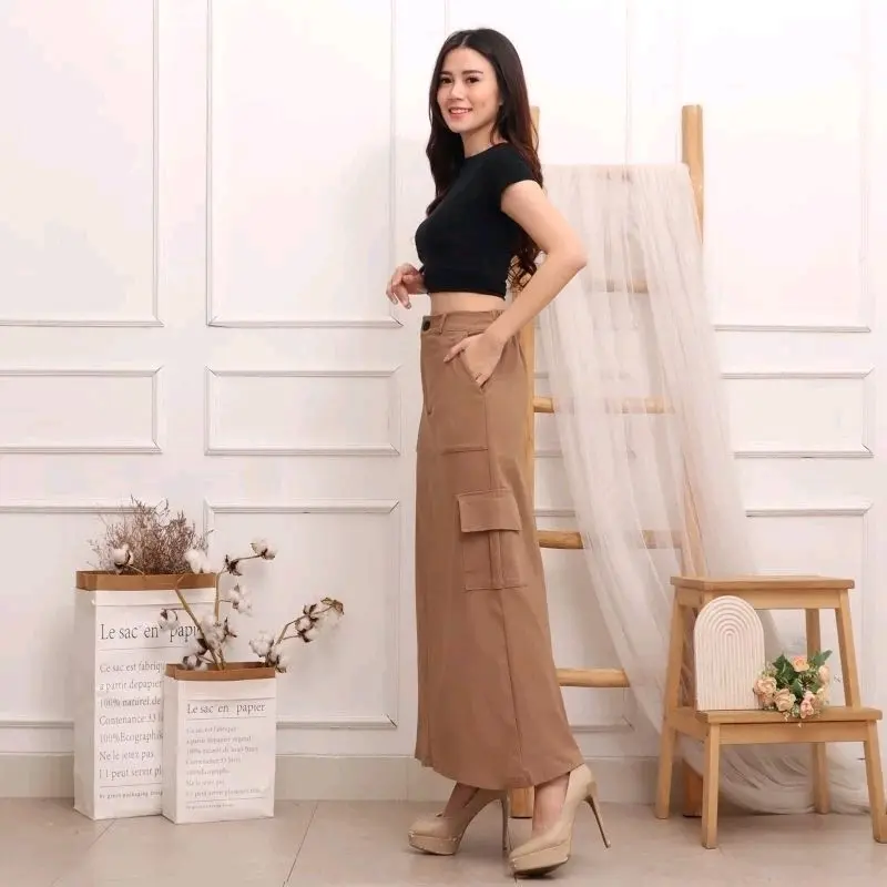 ROK CARGO WANITA PANJANG | ROK COREAN STYLE 4