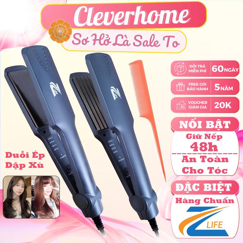  Combo máy dập xù+máy duỗi tóc Zlife 339+369 bản to cao cấp máy làm tóc dập phồng chân tóc ép tóc là tóc thẳng mượt giữ nếp lâu tạo kiểu tóc đơn giản tại nhà 