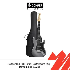 Original - Donner Dst - 8 Gitar Elektrik With Bag - Matte Black Ec7256