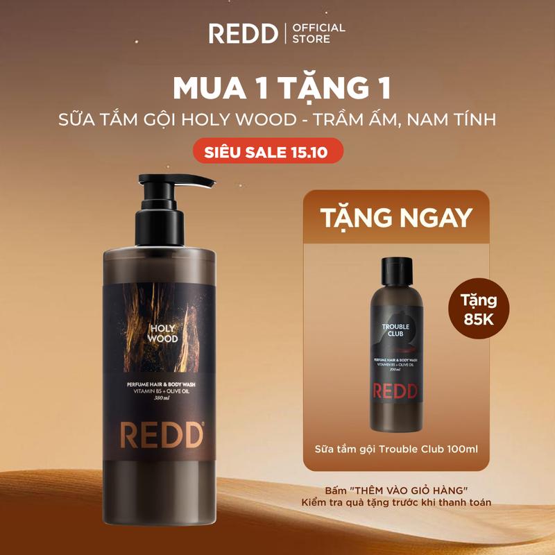 Sữa tắm gội nam 2in1 REDD Holy Wood công hiệu vượt trội hương nước hoa hiện đại lịch lãm