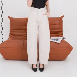 Marvie - Barrel Pants Celana Baggy Highwaist Wanita Fit Panjang Wide Leg