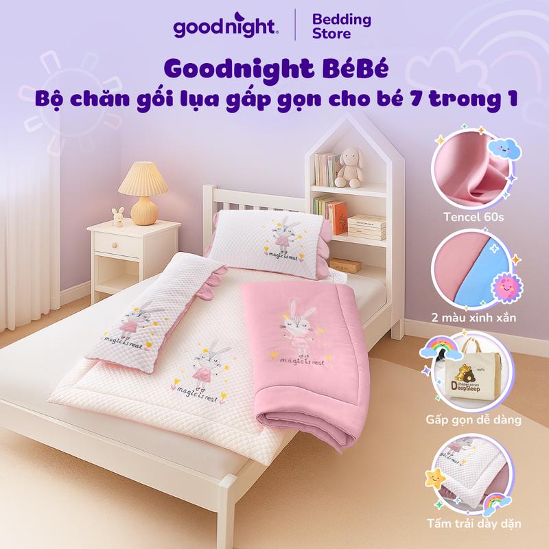 [KOC] Bộ Chăn Nệm Gối 6 Món Cho Bé Đi Học BeBé Cao Cấp Mềm Mịn Mát Tencel 60s Size 70x140cm Kèm Túi Tencel60s 2 Màu Xinh Xắn Gấp Gọn Dễ Dàng Bochangagoigapgon Tencel60s