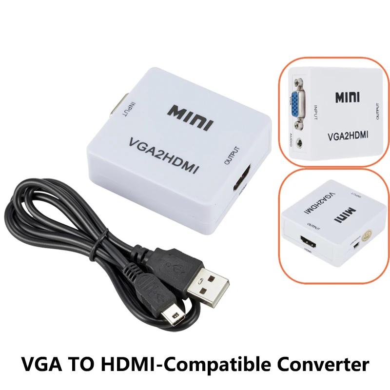 Adattatore VGA To HDMI Con Audio 1080p Per PC Portatile HDTV
