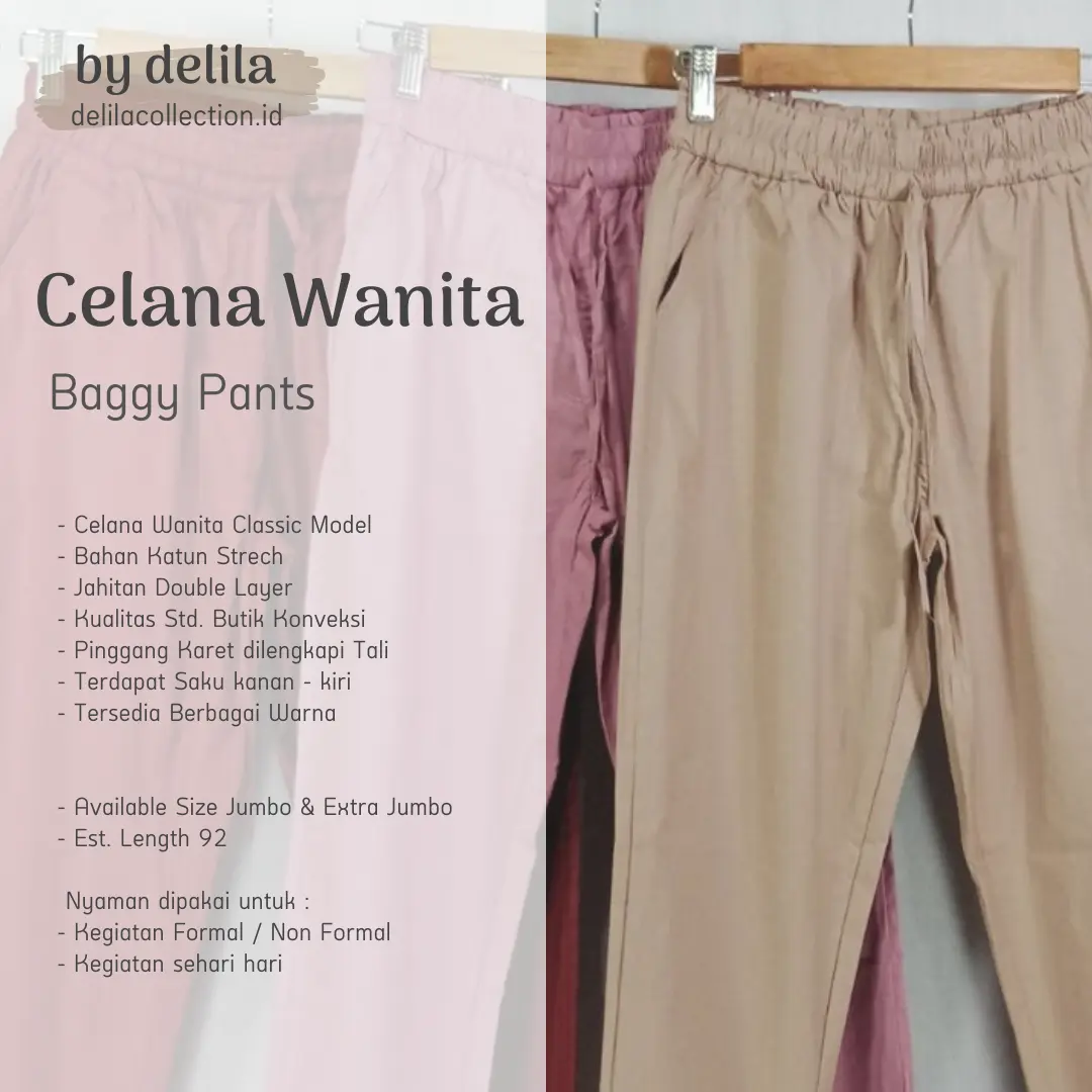 Celana Panjang Buggy Baggy Pants Wanita Fashionable dan stylis Bahan Stretch Premium Size Jumbo