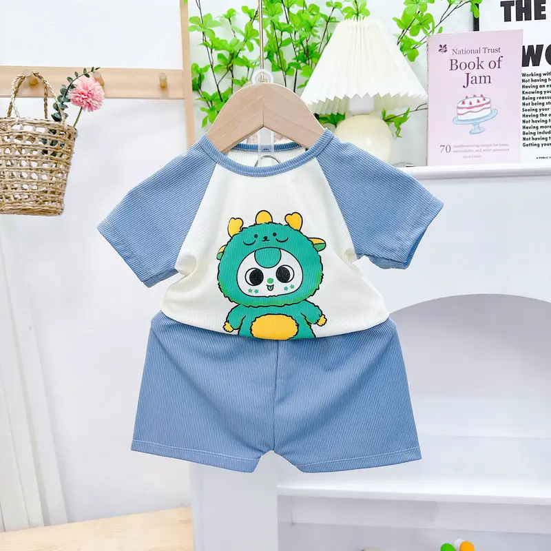 [MS15] SET5 Bộ Cộc Thun Tăm Lạnh  Hình Baby Three  dễ thương,phối quần và tay sang xịn cho bé trai,bé gái từ 5-16 kg 8