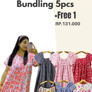 PAKET BUNDLING 5 Pcs + ( free 1 ) RANDOM MOTIF DASBUNG FULL OBRAS BAHAN RAYON 3MODEL