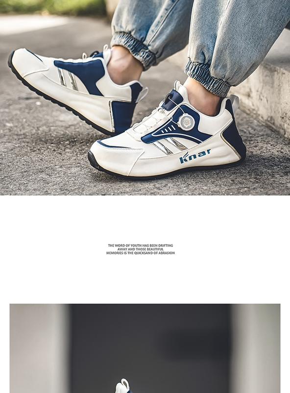 Product Introduction of Rotating button shoes men's sneakers men's shoes spring and autumn leather waterproof non-slip casual shoes fashionable shoes all-matching travel shoes Closed Runner Trainers Footwear Training Running Walking Shoes 8