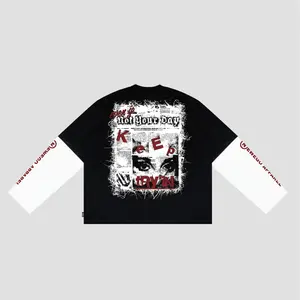 Newego Apparel Longsleeve Double Layer Divinity Black Baju Pria Kaos Bahan Cotton Combed 24s