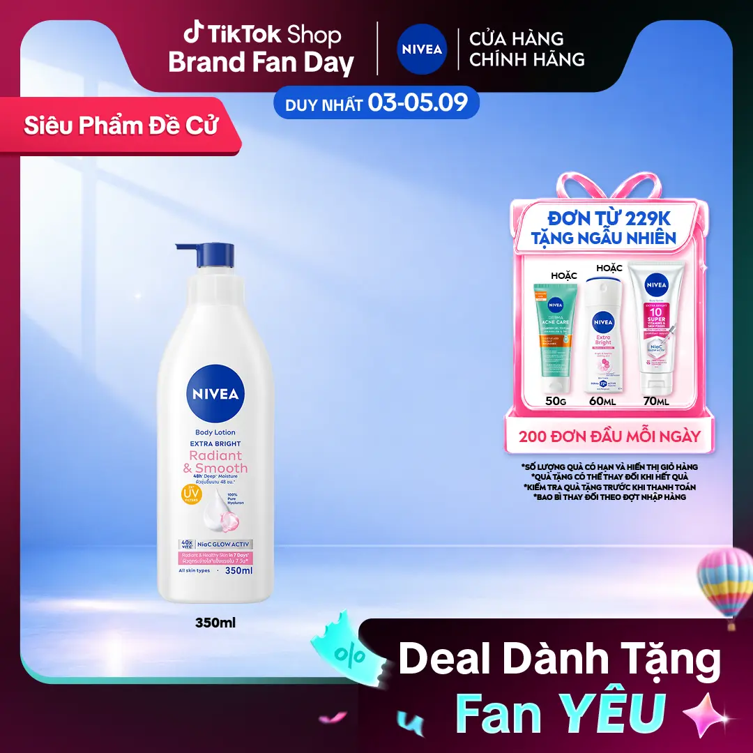 Sữa Dưỡng Thể NIVEA Radiant & Smooth Mịn Mượt và Sáng Da (350 ml/500 ml) - 98413/99563