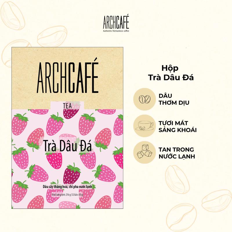 Trà dâu đá Archcafe - Strawberry Iced Tea - Trà trái cây (12 gói x 18g)