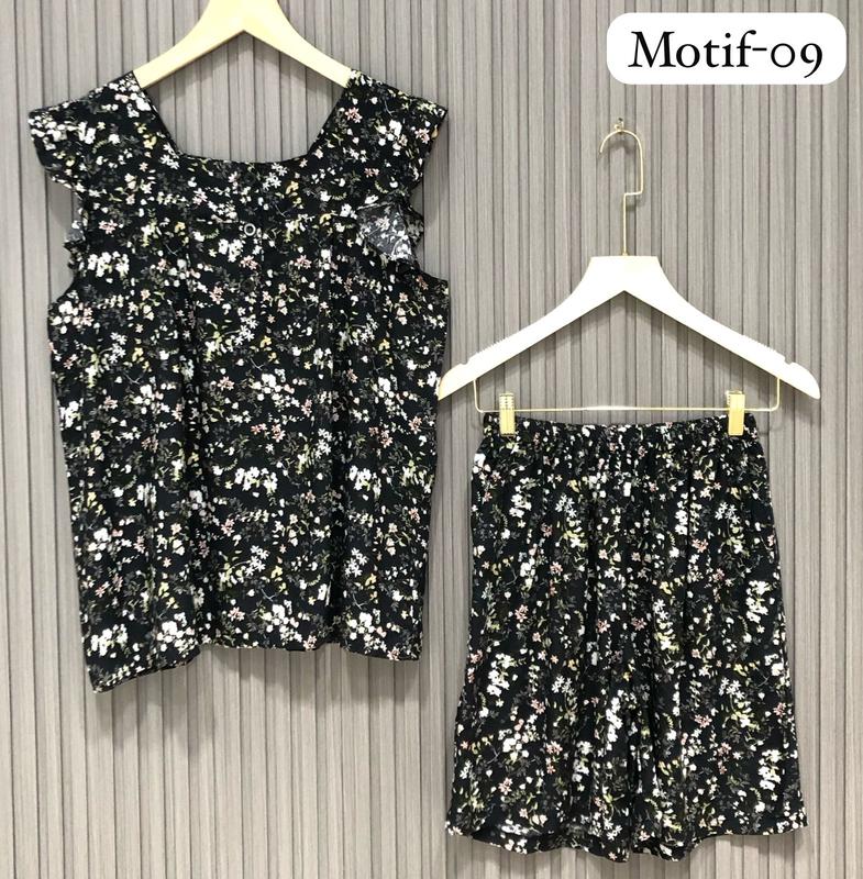 [ SALLY ] LD110/120/130/140 Setelan Baju Tidur Rayon Premium Motif Yukensi Celana Pendek Standar Jumbo Bigsize Busui-Friendly 5
