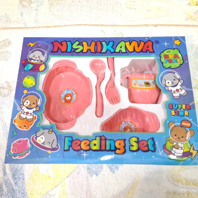 Set Makan Bayi MPASI NISHIKAWA (M) 8110 & 8111 - BPA Free -  Sendok Garpu Piring Peralatan 8