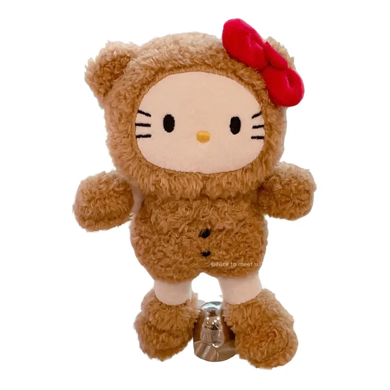 Hello Kitty 50th Anniversary Teddy Bear Long-Legged KT Cat Soft Plush Cute Keychain Bag Charm Gift therian  stickers