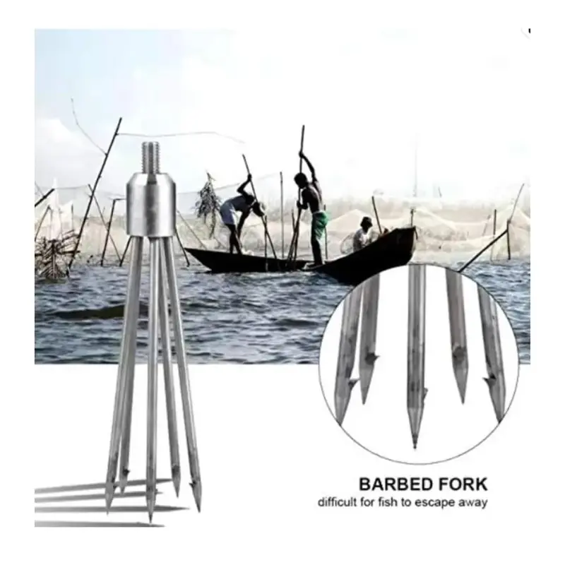 Tombak Ikan Mata 5 / Tombak Pancing Ikan 2.1M Teleskopik Stainless 1