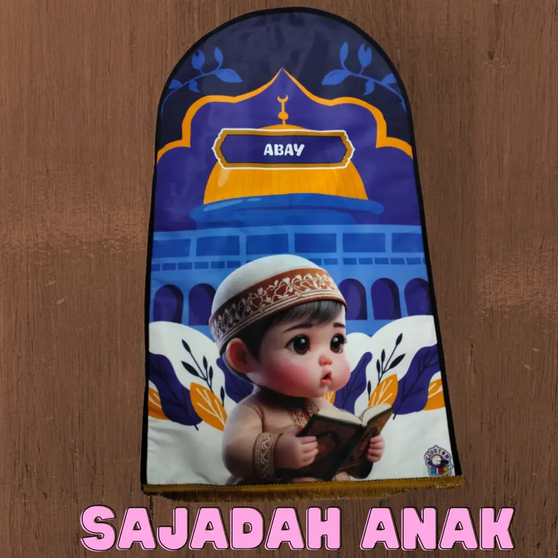 SAJADAH ANAK KARAKTER ( BISA CUSTOM NAMA ANAK ) 1