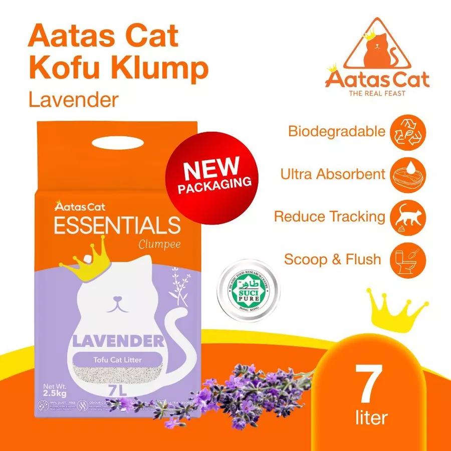 Aatas Cat Essentials Clumpee Tofu Cat Litter Peach - Pasir Kucing Gumpal 7L - Peach