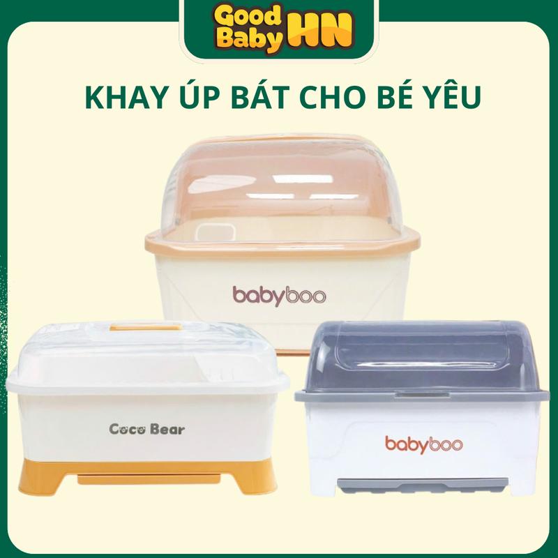Rổ úp bát ăn dặm đựng đồ dùng ăn dặm cho bé Khay úp chén bát ăn dặm cho bé có khay hứng nước Cocobear,babyboo