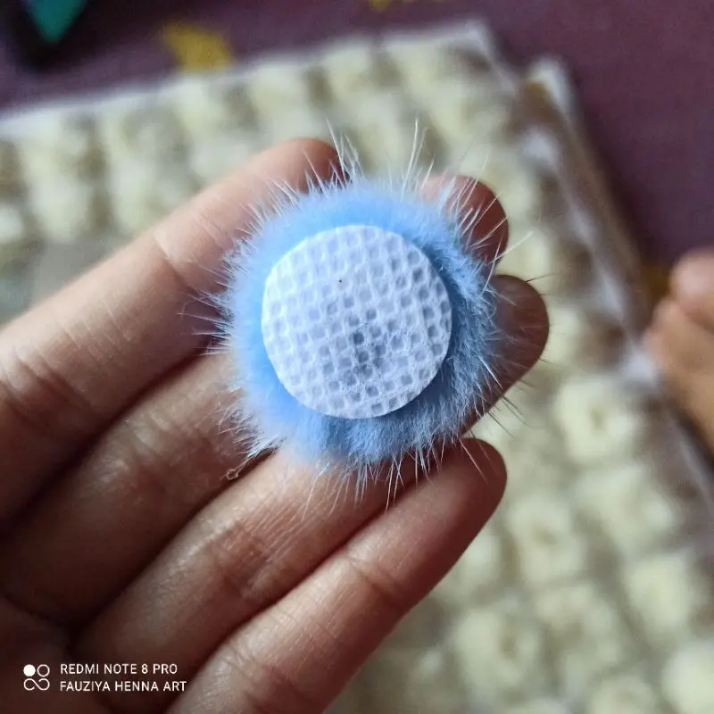 (2PCS) MINI POMPOM NAIL ART POMPOM GEPENG POMPOM LANDAK DIY NAIL ART ACCESORIS 1