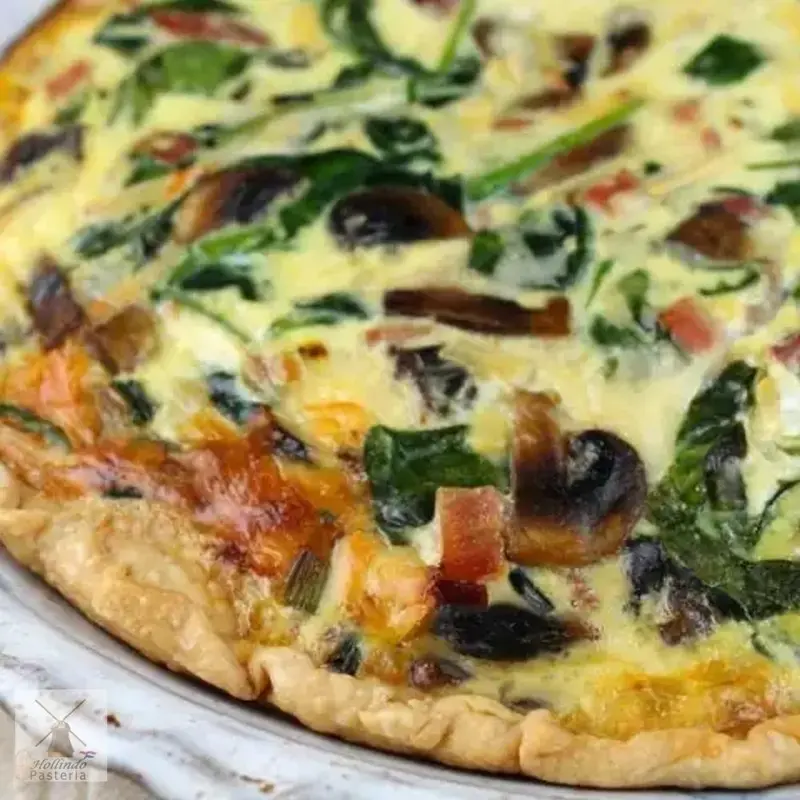 Delicious Spinach Mushroom Ham Quiche [Best Seller} with 5 size options to choose from 3