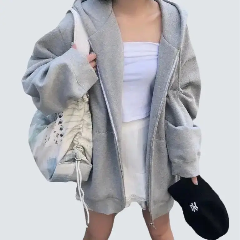 Sweater Hoodie Wanita KG Sonya Zipper - Sweatshirt Fleece 260 Gramasi Wanita Sweater Oversize Unisex - Crewneck Basic