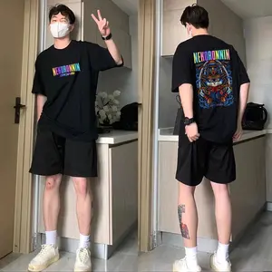 Berwarna Reflektif T-shirt Baju Kaos Atasan Pria Korean Style Hitam Dewasa Distro Oversize Lengan Pendek Keren Premium Unisex 20S E001