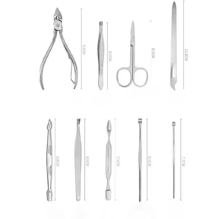 Product Introduction of 19 piece set leather nail Clipper Set Nose trimmed nail clippers eyebrow press for neckline pick accessories plus luxury nursing tools multi-function 3