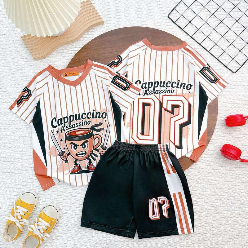 [G43] 12-45kg Đồ bộ bé trai chất thun lạnh hình thú ( quần thun ) mặc nhà đi chơi mát mẻ