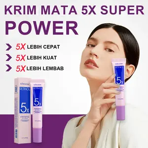 Krim Mata 5x Retinol - Mengangkat Kulit Sekitar Mata + Mengurangi Lingkaran Hitam, Cocok untuk Seluruh Wajah (Menghilangkan Kerutan Halus, Kantung Mata, Lingkaran Hitam). Solusi Cepat untuk Kantung Mata Kendur
