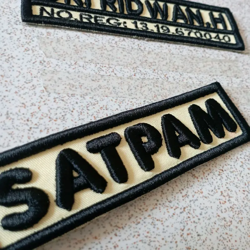 Papan Nama dan Satpam bordir timbul custom 5