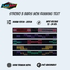 Strobo 3 Baris Non Running Text lampu led fleksibel Car Truk