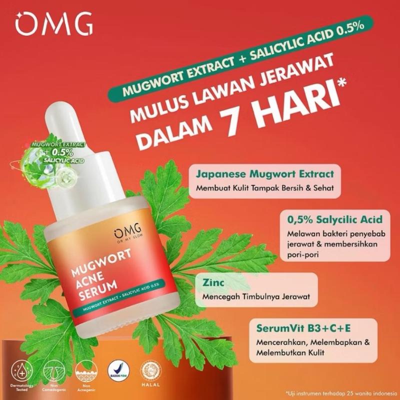 OMG OH MY GLOW Mugwort Acne Serum 20 ml - Serum Perawatan Kulit Berjerawat 1