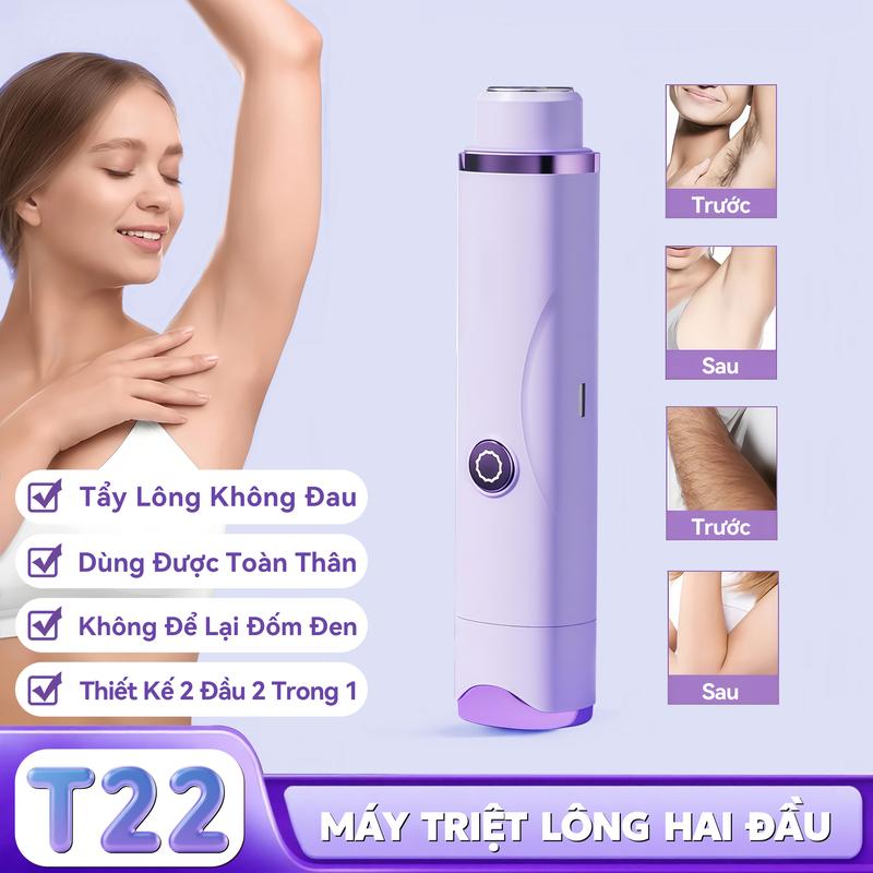 KY T22 Máy Triệt Lông 2 Đầu Đời Mới Không Đau Dùng Được Toàn Thân Không Để Lại Thâm Đen Sạc Type-C Pin Trâu Chống Nước Toàn Thân