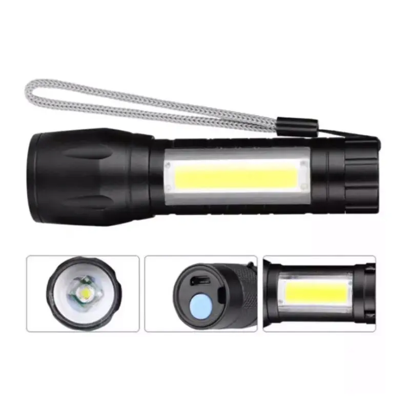 Senter Mini XPE COB Led Zoom Super Terang Swat Police Light Rechargeable / Lampu Pencahayaan 2