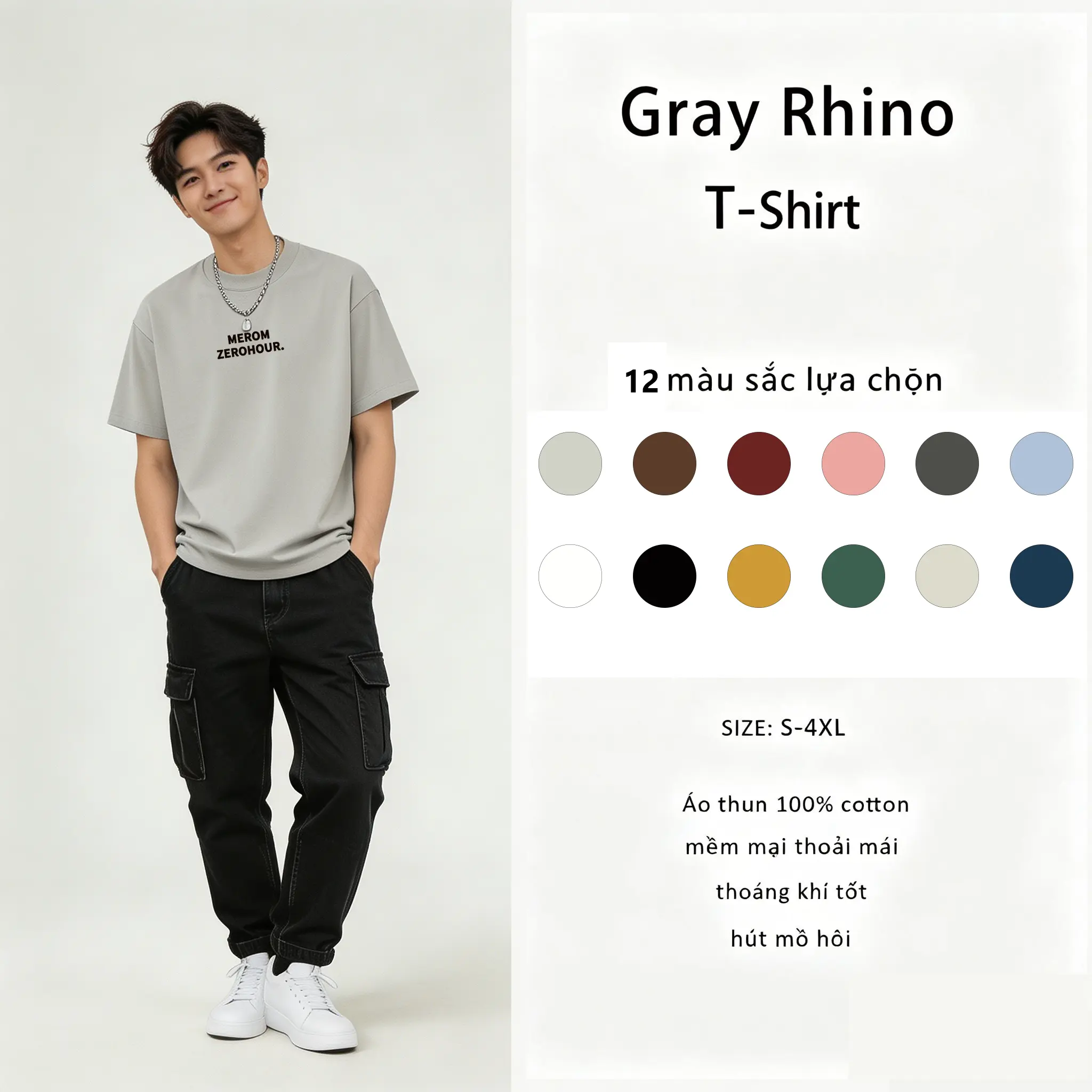Áo Thun Cotton, Phong Cách Thường Ngày Dễ Phối Đồ Mềm Mại Và Thoải Mái, Chất Liệu Cotton