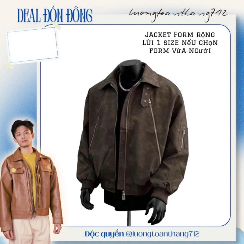    YOUNG x Luongtoanthang712   Deal Độc Quyền Áo Khoác Da Loang V2 - Form Poxy - Chất Da PU - Phối Túi Dây Kéo Nam Tính - Phong Cách Hàn Quốc 