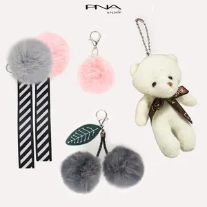 Peonia PNA TATA HOMMI CERI BEAR Gantungan Keychain Ransel Tas Import Wanita Kunci Fashion Bulu Halus